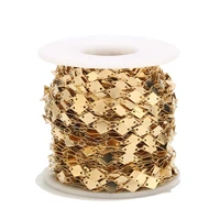1 meter exquisite prismatic stainless steel gold tone 8mm width rhombus curb chain link chains diy necklace bracelet jewelry