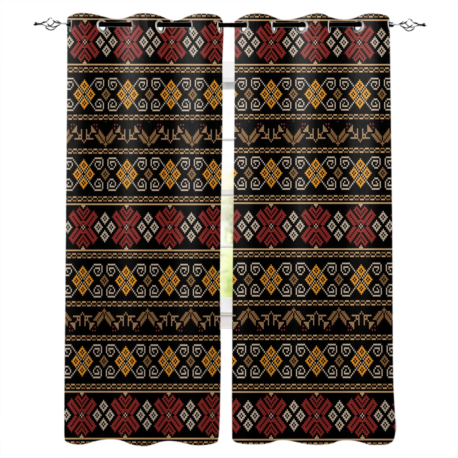 Затемняющие шторы в индийском этническом стиле для спальни гостиной роскошные
