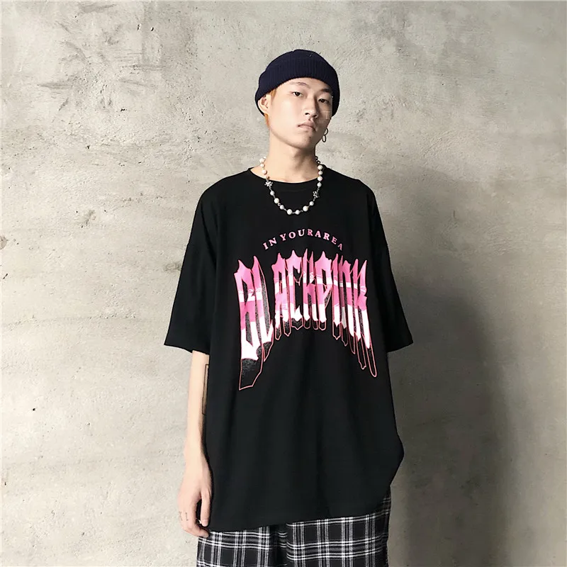

High Street Hip Hop Letter Printing Short Sleeve Men T-shirt Emo Goth Clothes Oversized Japanese Streetwear Vintage Graphic Tee