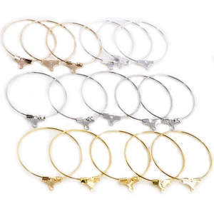 30 шт 20 25 30 35 40 45 мм Серьги-кольца большие круглые ушные обручи серьги фурнитура для самостоятельного изготовления ювелирных изделий принадлежности аксессуары