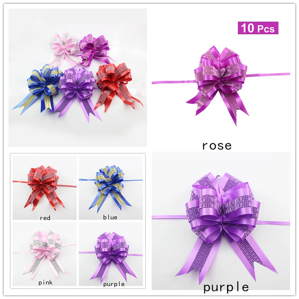 

10pcs Bow Ribbon Gift Present Wrapping Tie Ribbon Bow for Wedding Birthday )
