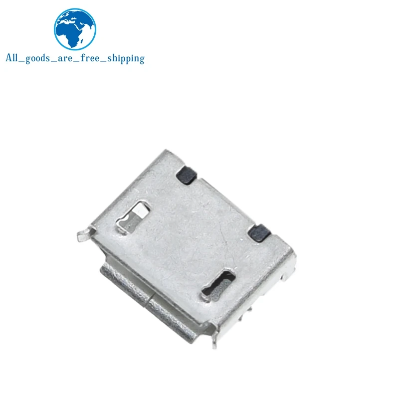 100 шт. Micro USB 5 контактов без боковой Ox horn Женская розетка usb с плоским горлышком