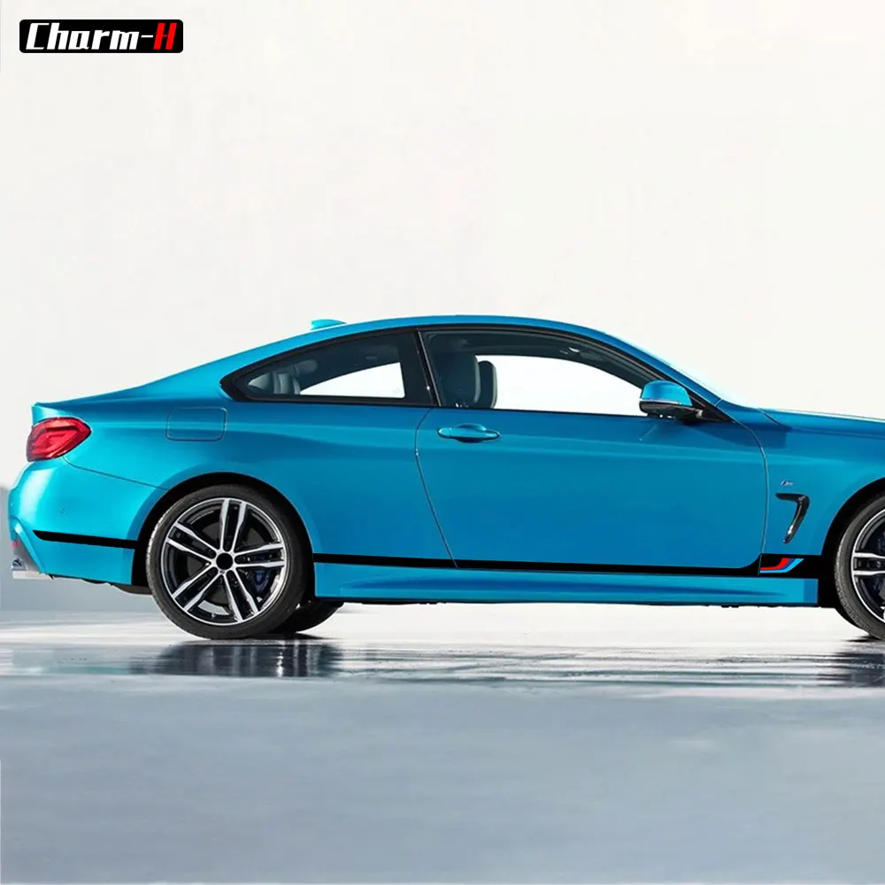 M Performance /// спортивные полосатые наклейки на дверную боковую юбку наклейка пояс