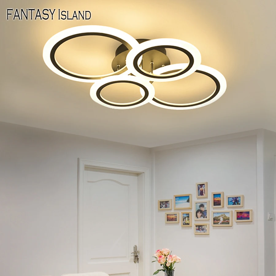 Candelabro Led de círculos creativos para techo, accesorios de iluminación para sala de estar, comedor, cocina