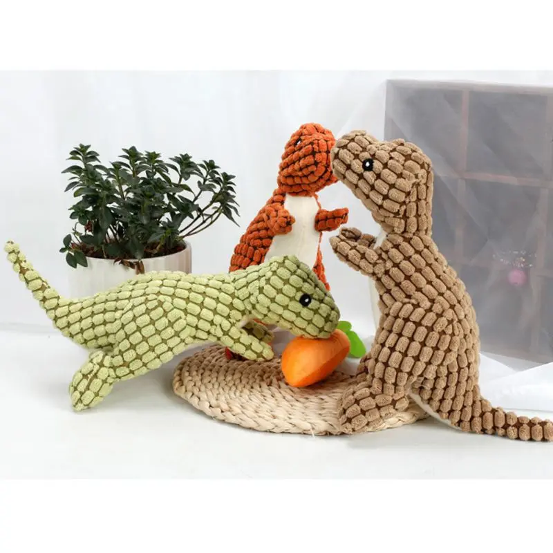 

Dinosaur Plush Squeaky Dogsss s Cartoon Animal Shaped Cat Chew s Pet Teeth Cleaning For Puppy Dogsss Pet Interactive s