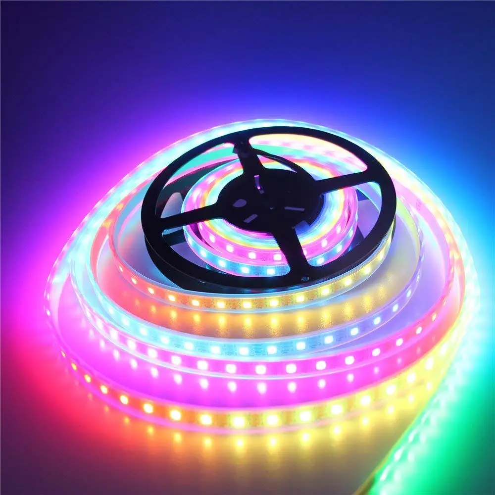 Светодиодная лента WS2812B 5050 RGB водонепроницаемая светодиодная WS2812 5 м