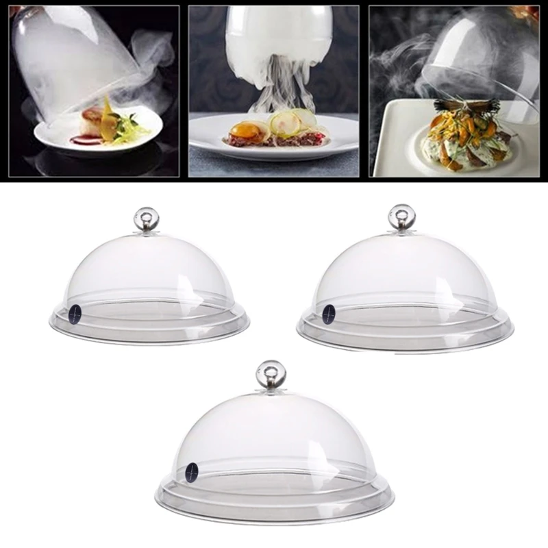 

Home Smoking Dome Cover Kitchen Cooking Smoke Hood Acrylic Smoke Infuser Cloche Lid for Smoker Sprayer Plates Bowls