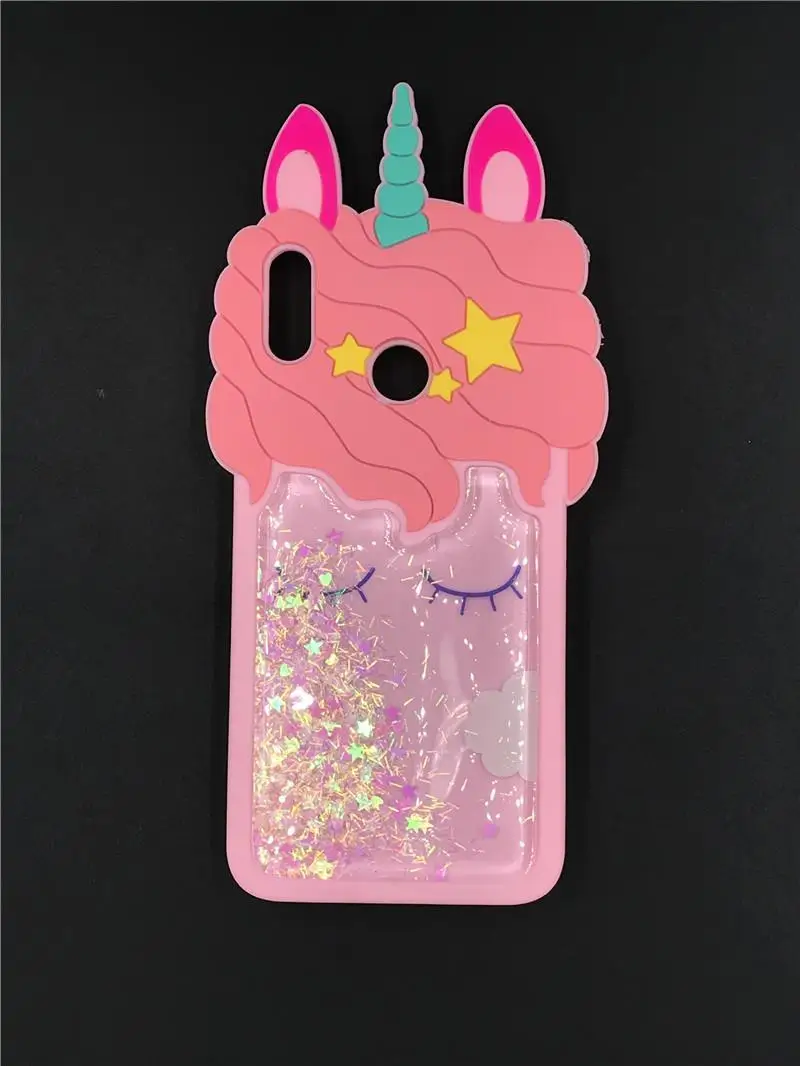

For Huawei Honor 8X 3D cartoon Unicorn horse Pattern Glitter Liquid Quicksand Soft Silicone Case Cover For Huawei Honor 8X