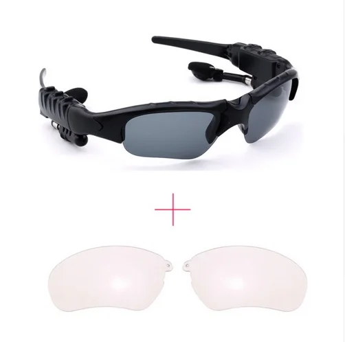 with Clear lens Уличные очки, Bluetooth, солнцезащитные очки, наушники, стерео, беспроводные, спортивные, для верховой езды, песня, вызов, наушники, наушники для xiomi xiami sony - Цвет: with Clear lens
