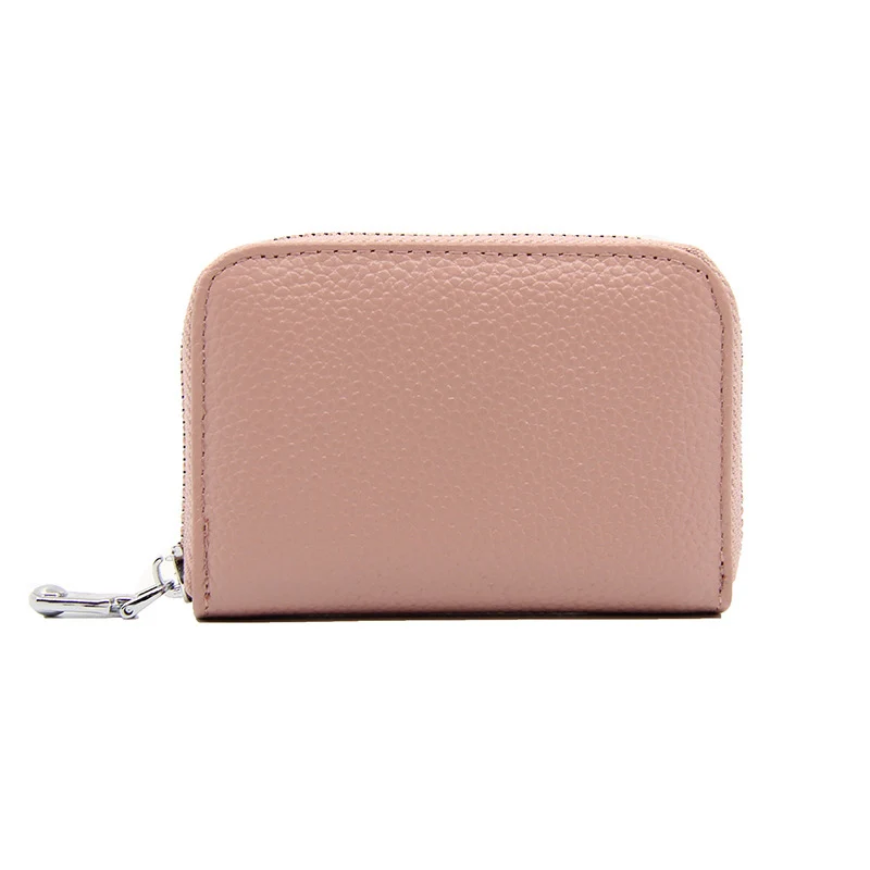 pink Анти Rfid кредитный держатель для карт коровья натуральная кожа безопасный id держатель для карт Защита держатель для карт kaarthouder porte carte tarjetero - Цвет: pink
