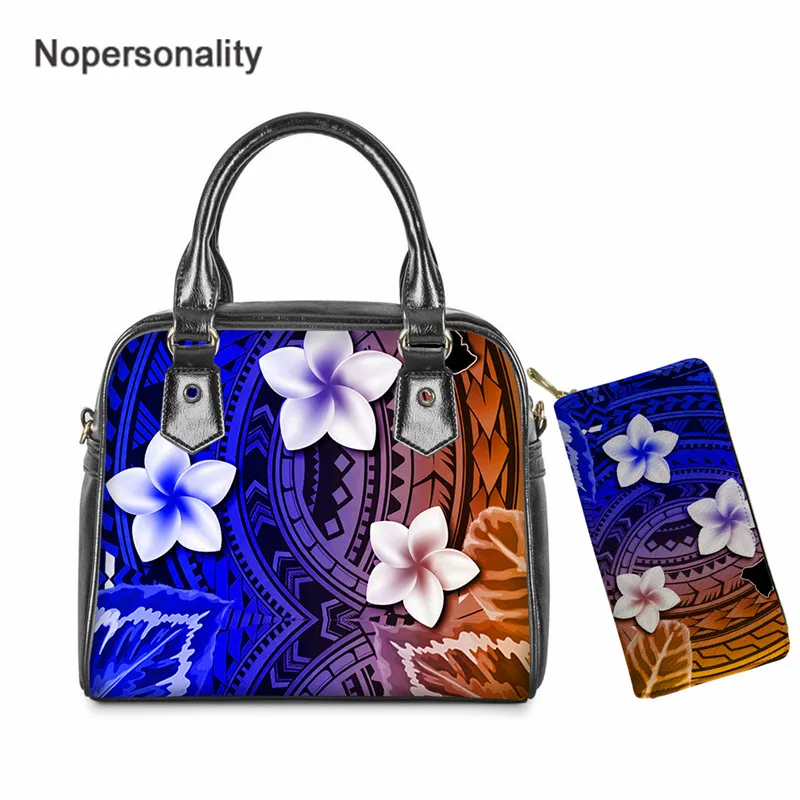 

Nopersonality градиентная фиолетовая Сумочка этническое племя Плюмерия принт женские сумки через плечо 2 шт./компл. Женская Повседневная сумка че...