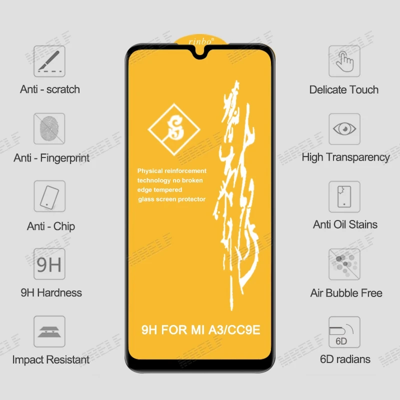 6D на стекле для Xiaomi Redmi Note 7 6 Pro 5 4X протектор экрана Redmi 7A Note 7 5 6 Pro защита экрана закаленное защитное стекло для Xiaomi Mi 9 SE 8 A2 Lite A3 CC9 CC9E Mi 9 безопасность стекло 7A Redmi Note 7 5 Pro