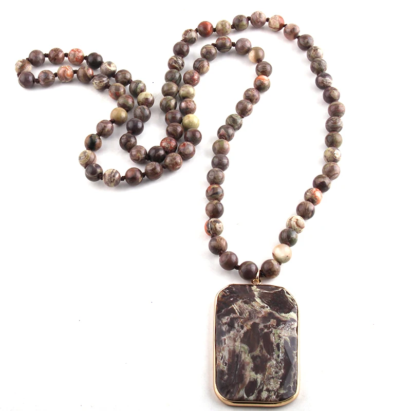 Длинное ожерелье с подвеской из натуральных камней|Ожерелья подвеской| |