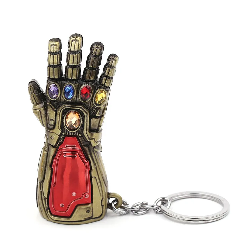 Antique Bronze Marvel Мстители 4 Железный человек Бесконечность гаунтлет Косплей рука танос латексные перчатки руки супергерой бутафорское оружие ключ цепь - Цвет: Antique Bronze