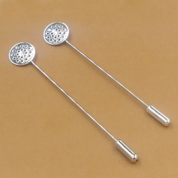 Пустая брошь булавки для шляпы с пробкой 12 мм Плоская Круглая подкладка кабошон