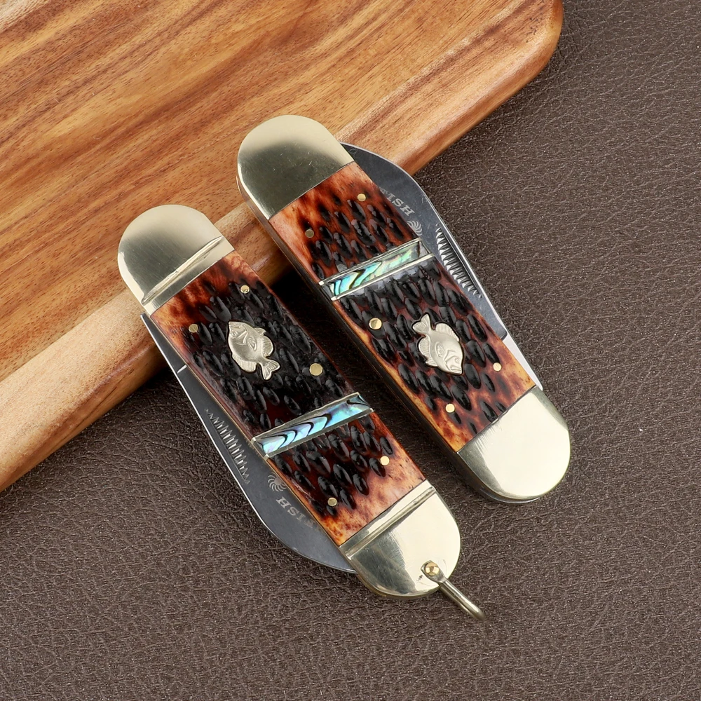 Sunfish складной многофункциональный охотничий нож с лезвием из стали 4116 оленьими