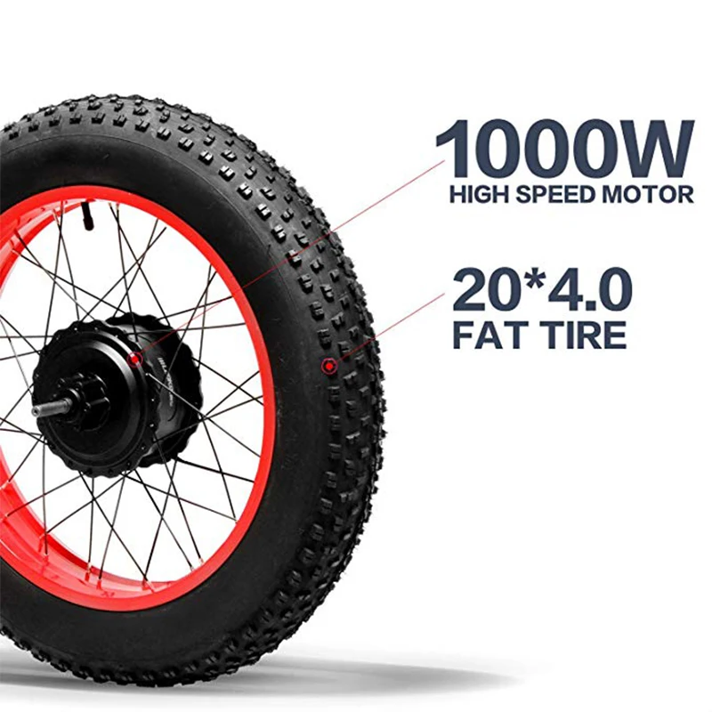 Verkaufen 1000W 20inch Fett Rad Klapp Elektrische Fahrrad 48V 13Ah Batterie Full Suspension Schnee Berg E-Bike Dual Hydraulische Scheiben Bremse