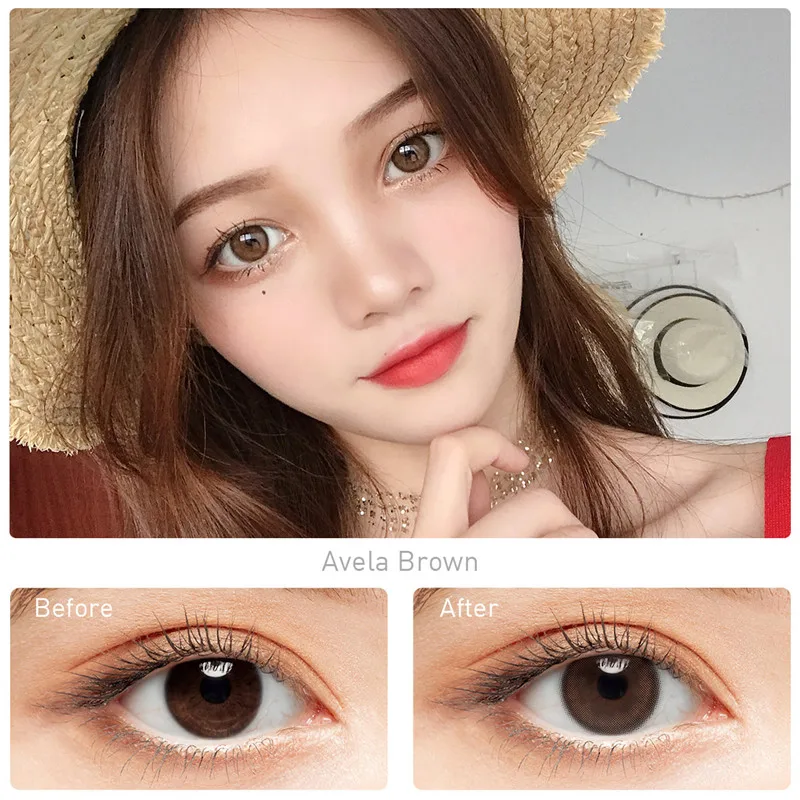 Хидокор®SUNGLOW серии глаз Цвет линз Близорукость Мощность рецепта ed контактные