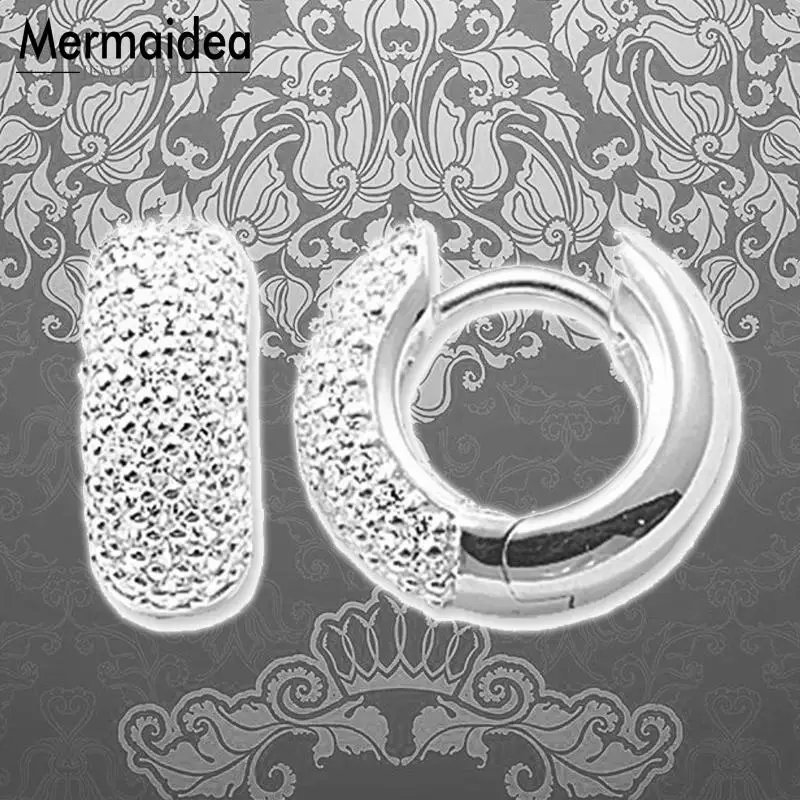 Креольские серьги кольца на петлях современные циркониевые модные ювелирные