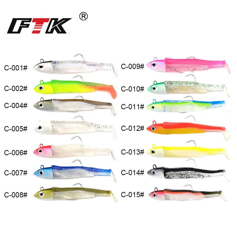 

FTK Soft Minnow Head Wobblers Jig 5g 12g 25g Silicone Swimbait Fishing Tackle Crank Hook For Bass Pike Zander