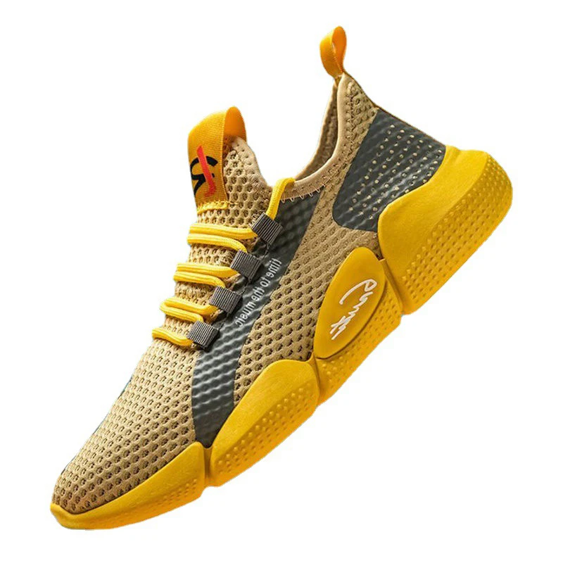 

2021 New Men's Casual Shoes Mesh Breathable Flats Outdoor Running Shoes Non-slip Lace Up Fashion Shoes For Men Sneakers