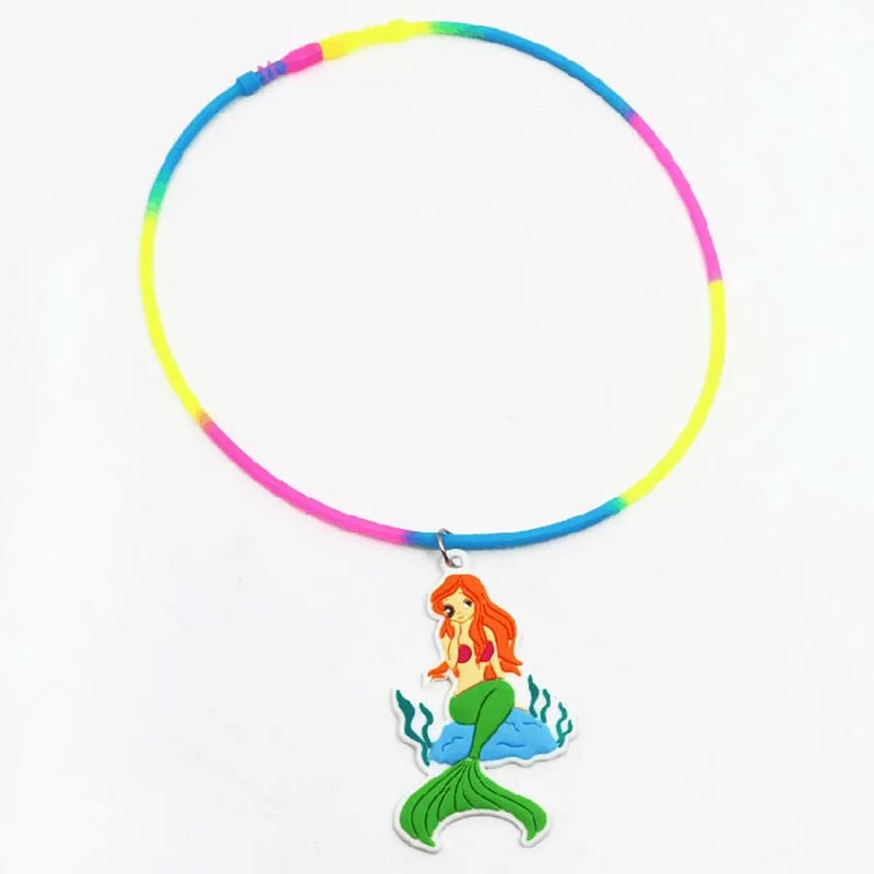 1pc necklace 4 Вечерние браслеты Русалочки с защелкой силиконовый браслет подарок на день рождения для детей Девочка Русалка забавная игрушка - Цвет: 1pc necklace 4