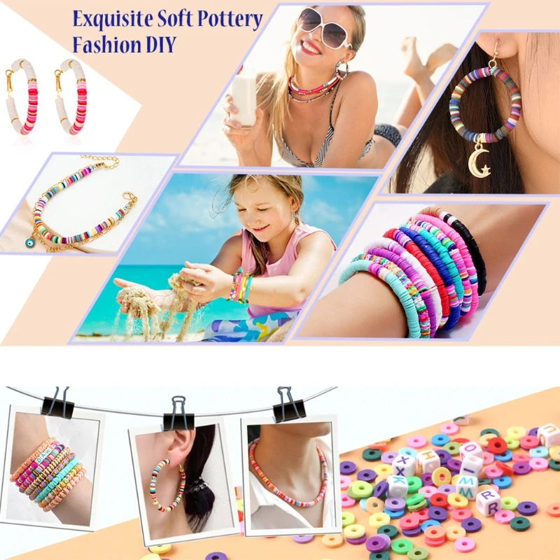 

Clay Beads For Jewelry Making Kit Amblyopia Training Parent-Child Activity Ewquisite Soft Pottery Fashion DIY