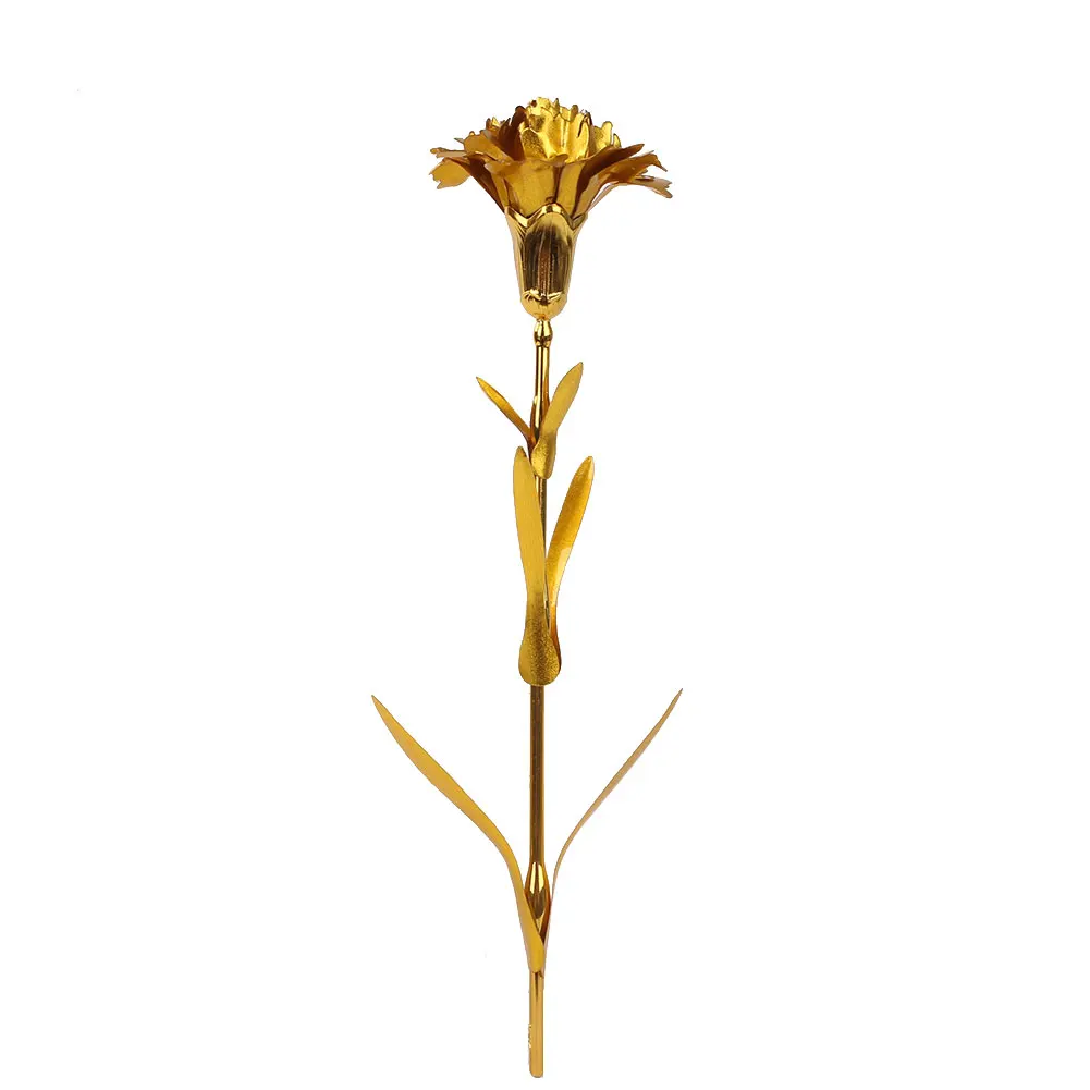 24K покрытые фольгой розовые подарки гвоздики День матери золото|Искусственные и