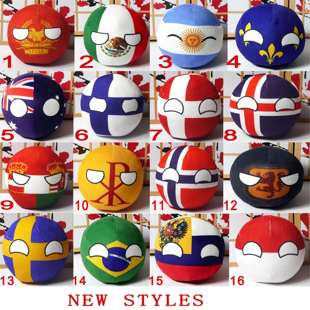 2021 Polandball плюшевые игрушки аниме земляной шарик короткая плюшевая кукла Польша