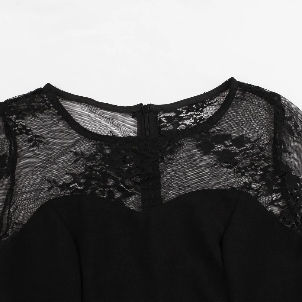 Joineles сексуальное кружевное женское платье для вечеринки черного цвета офиса