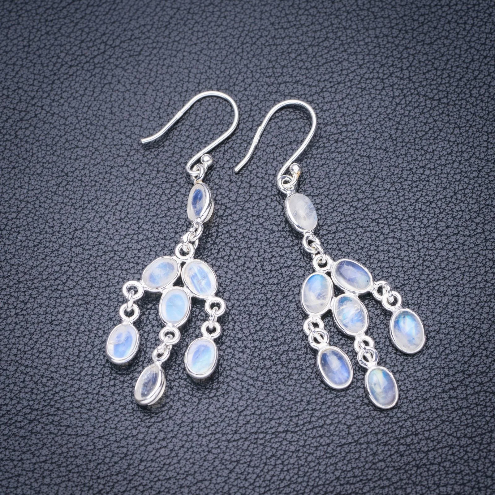 

StarGems Natural Moonstone Handmade 925 Sterling Silver Earrings 2" E5605