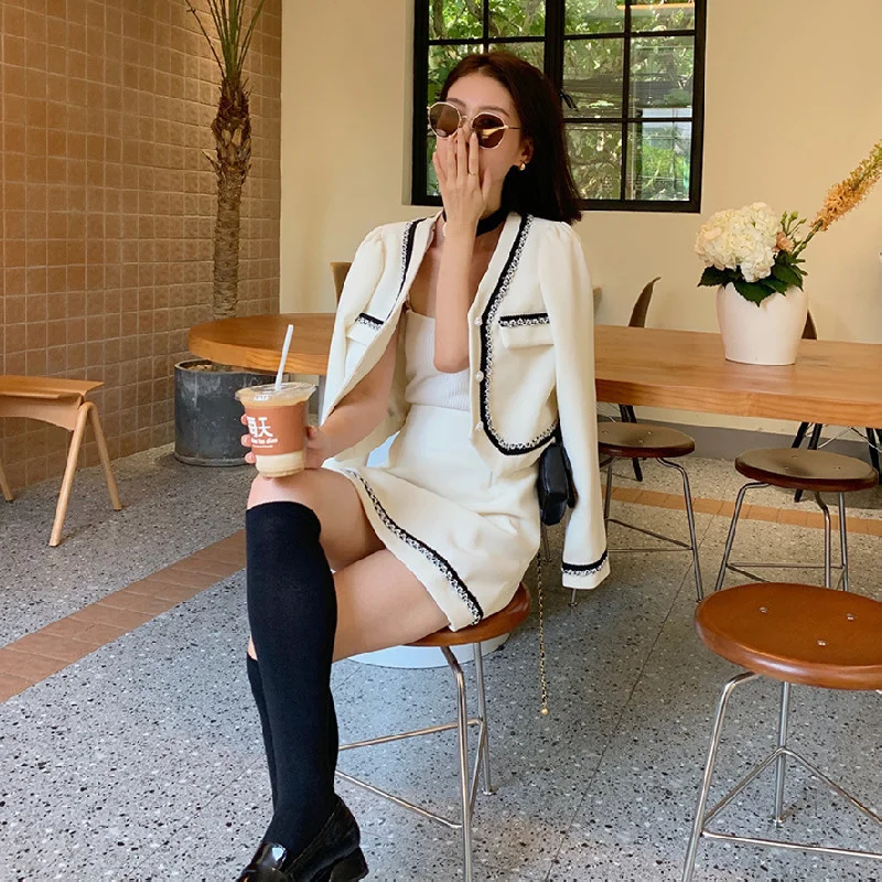 Новинка Осень-зима 2021 Женский вязаный костюм укороченный женский из двух