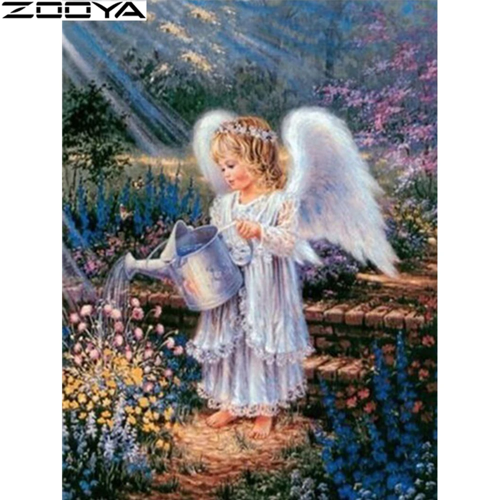 CH001-4 ZOOYA DIY 5D алмазная живопись, стразы, картины, алмазная вышивка, ангелы, распродажа, полный набор алмазной мозаики, наборы для домашнего декора CH001 - Цвет: CH001-4