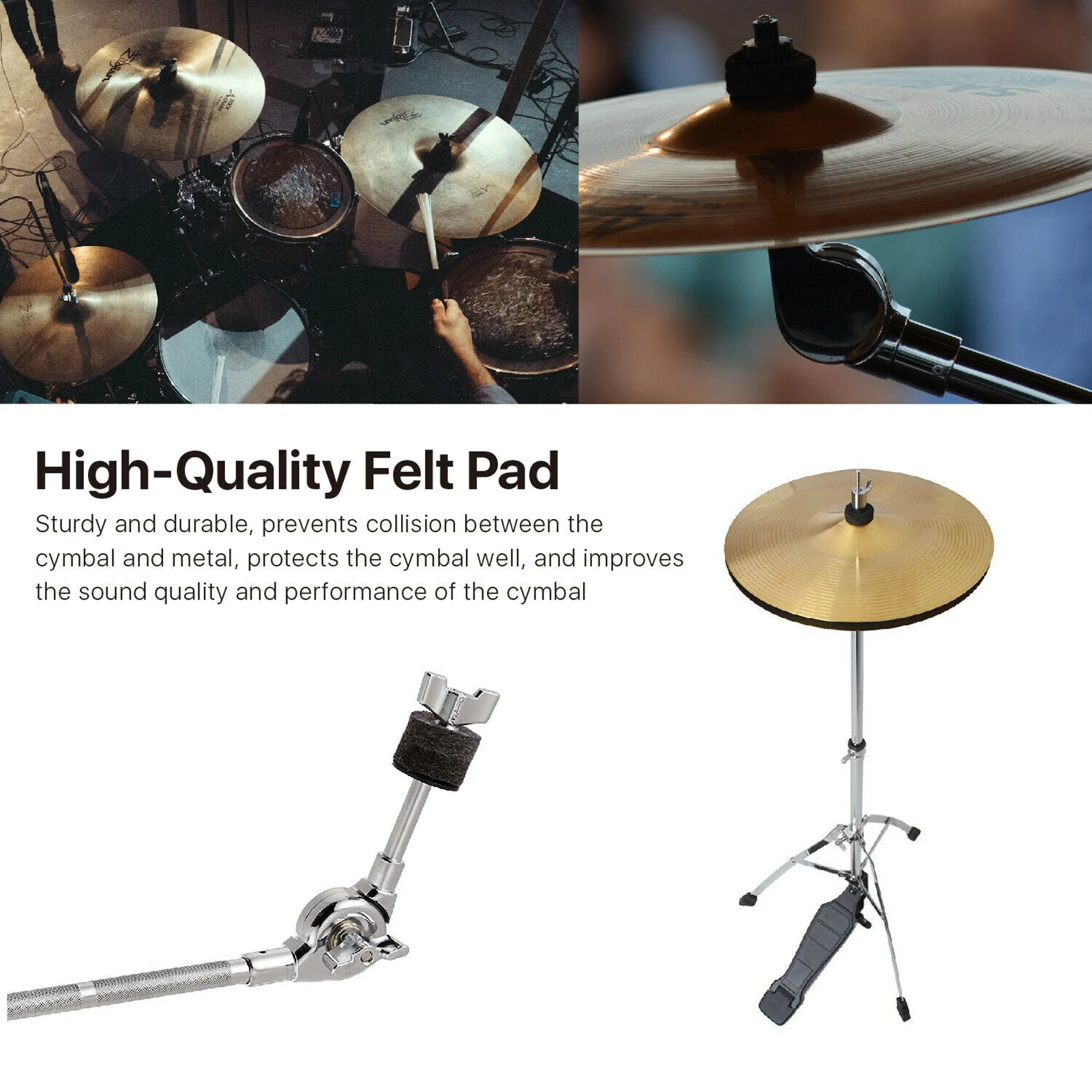

18Pcs Cymbal Accessories Cymbal Stand Sleeves Cymbal Felts with Cymbal Washer & Base Wing Nuts for Drum Set