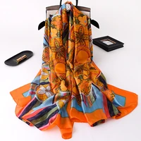 koi leaping new summer woman fashion flower printing long scarf party shawl headscarf hot popular beach l party gift