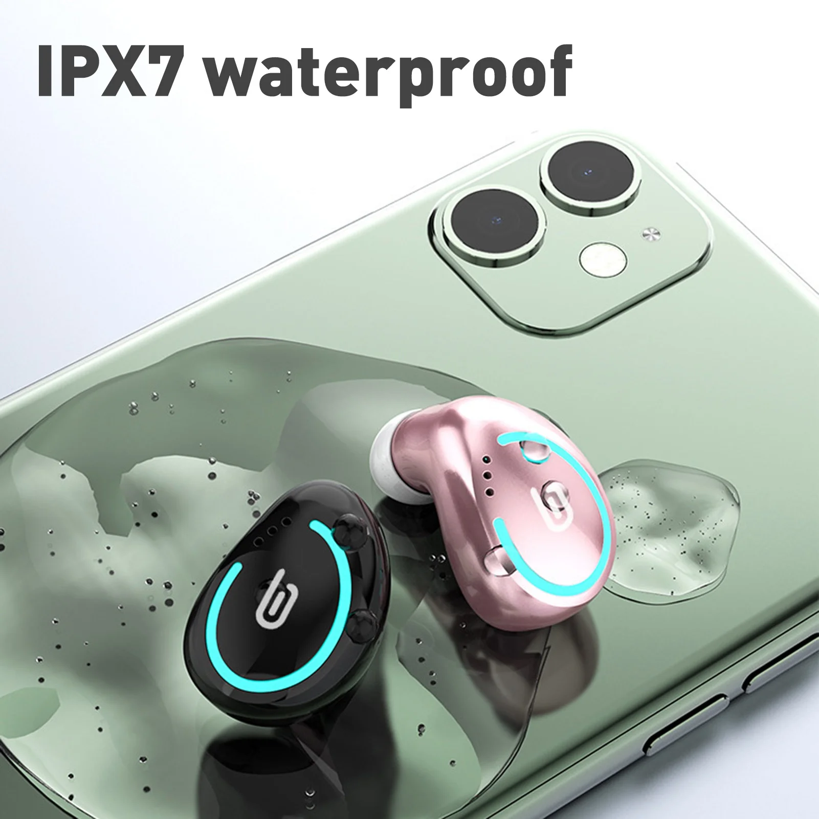 

Wireless bluetooth 5.0 Single Earphone HiFi Mini Portable Earphone Handsfree Headset Earbuds with Charging Box