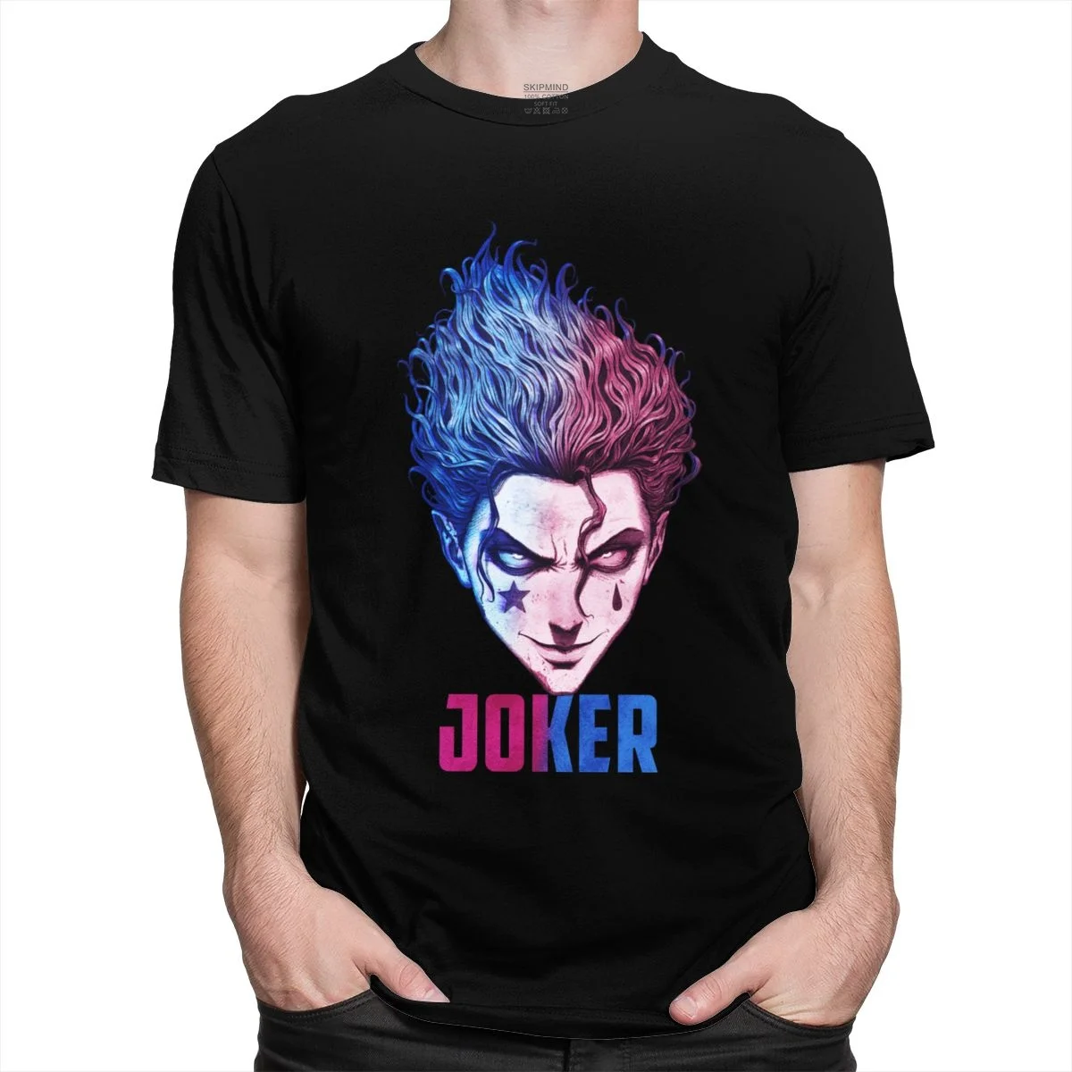 Футболка Hisoka Morow Hxh мужская с принтом Hunter X стильная облегающая хлопковая рубашка