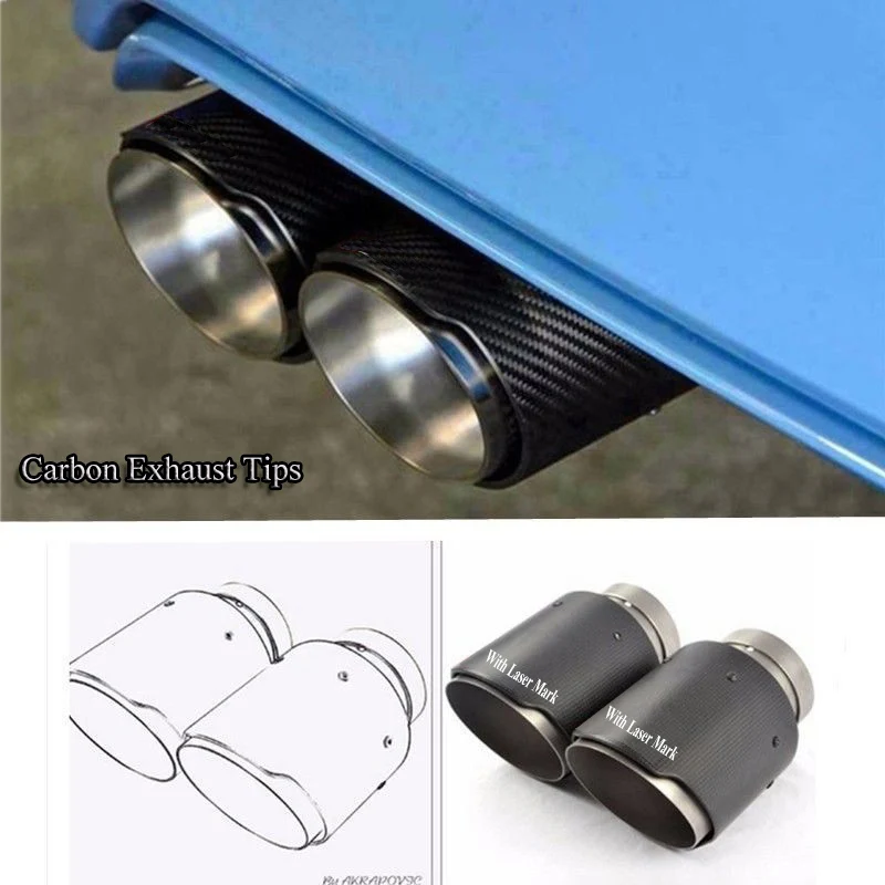 Выхлопные трубы для автомобиля матовый углеродный глушитель наконечник