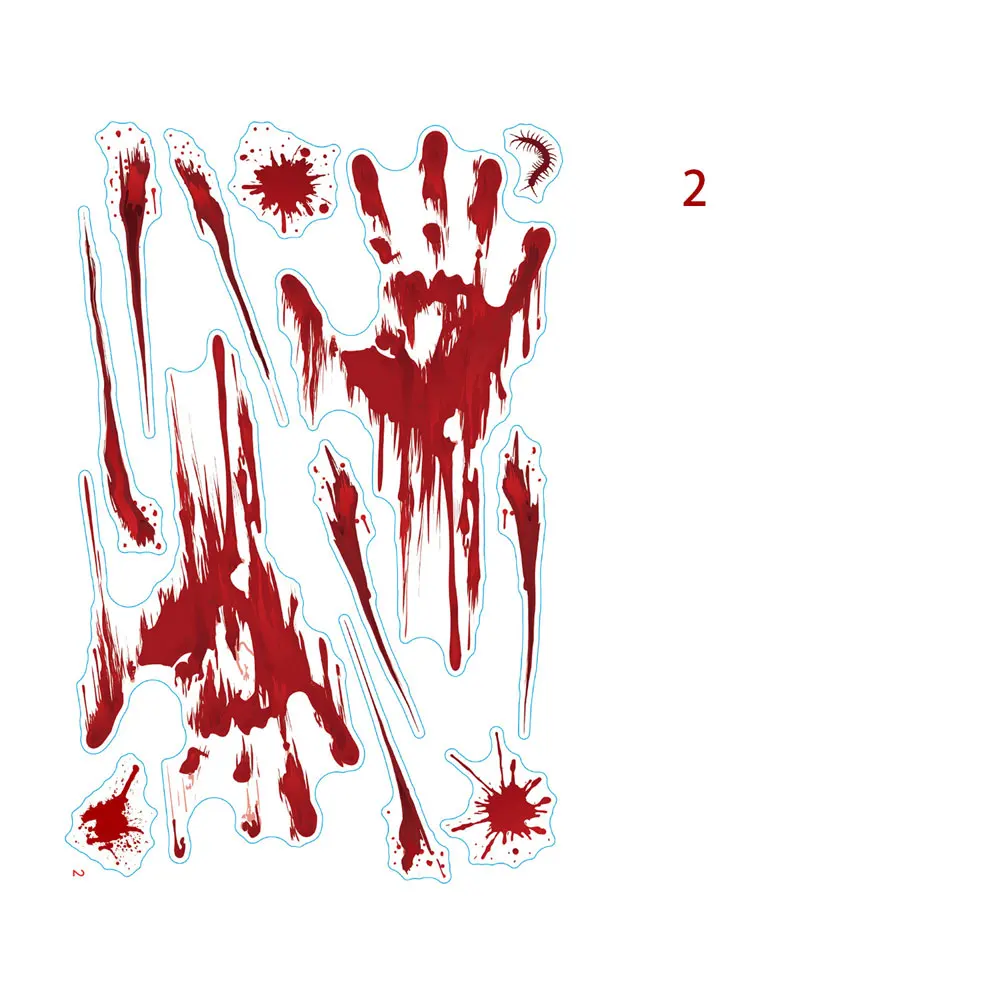 Хэллоуин ужас кровь руки нога череп двухсторонняя печать ПВХ статическая