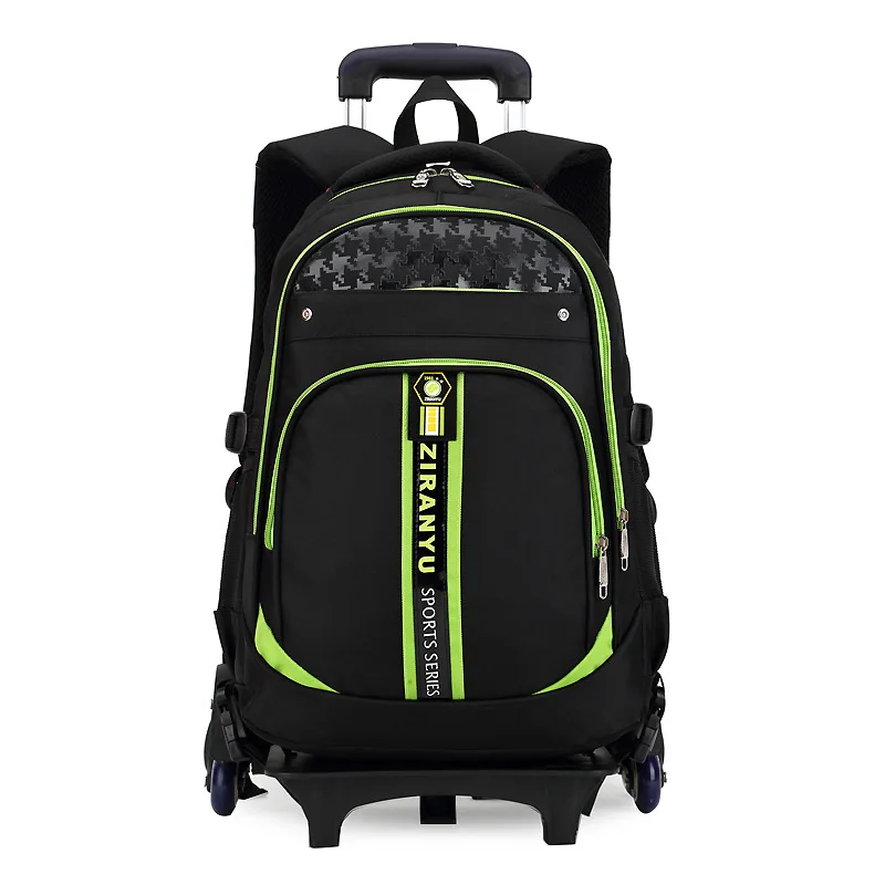 Новейшие Съемный Дети Школьные Сумки С 3 Колеса Лестницы Детская мальчик Тележка