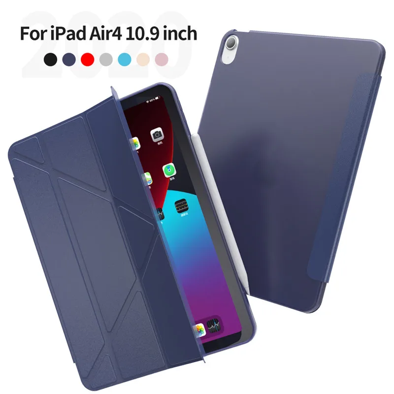

Case New iPad Air 4 10.9 2020 Smart PU Leather Magnetic tablet cover iPad 10.9in Air4 case Ultra Thin Soft back+Pencil capa