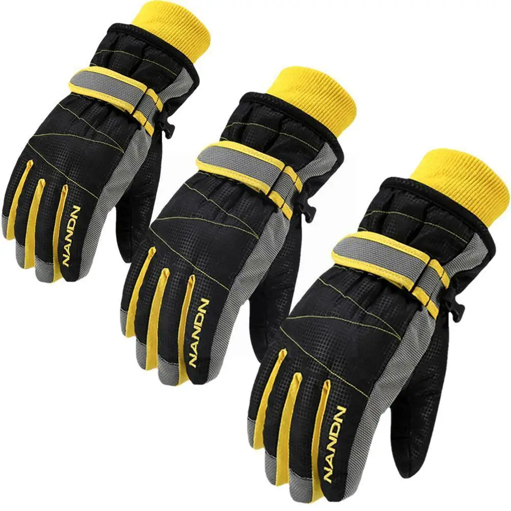 

Children Ski Gloves Winter Warm Color Gloves Mitten Ski Windproof Boy Waterproof Thicken Warm Long-sleeve Girls Glove B3x4