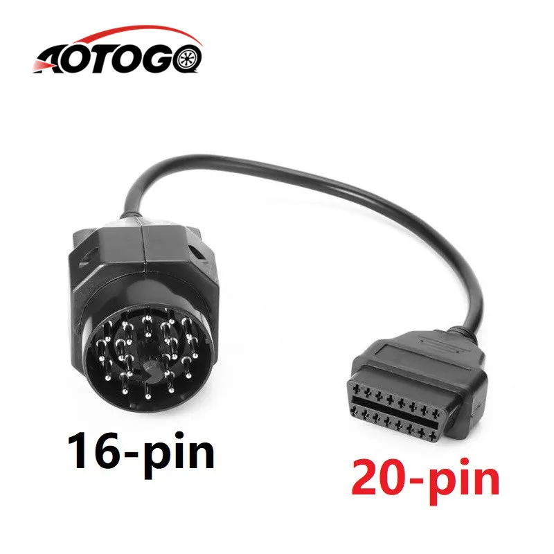 1 шт. OBD II адаптер для BMW 20 pin к OBD2 16 PIN гнездовой разъем e36 e39 X5 Z3 20pin|Кабели и