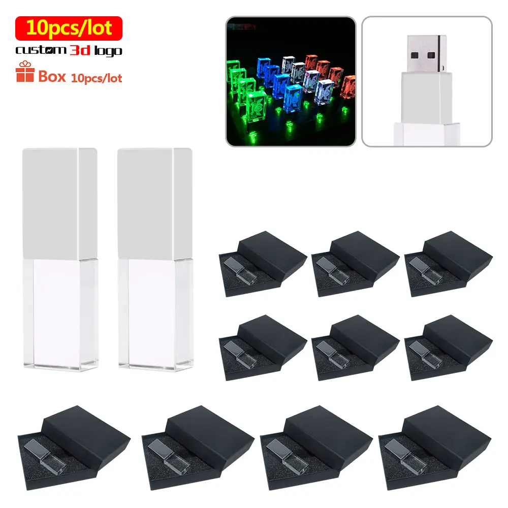 

Флеш-накопитель usb 128 со светодиодной подсветкой, 10 шт./лот