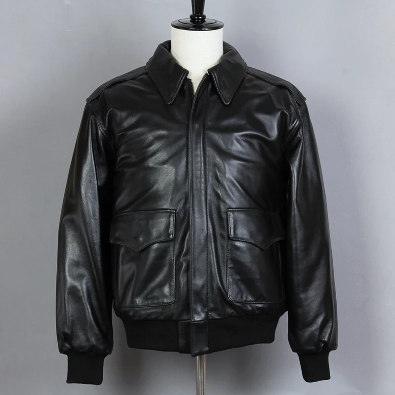 

Модная мотоциклетная куртка 2021, свободная куртка из натуральной овечьей кожи, Мужская летная куртка ВВС A2, куртка-бомбер, зимнее пальто