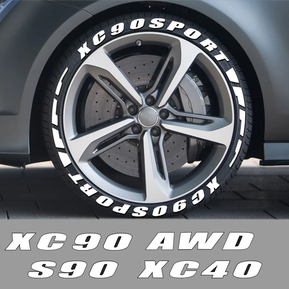 

Автомобильные резиновые буквы, наклейка, декоративная этикетка для колесных шин, логотип для Volvo AWD S60 S90 XC40 XC60 XC90 V40 V50 V60 V90 T6, автомобильные ак...