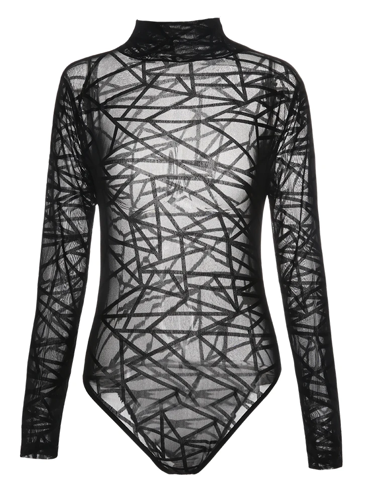 Летние сексуальные кружевные женские боди с открытой спиной прозрачные сетчатые