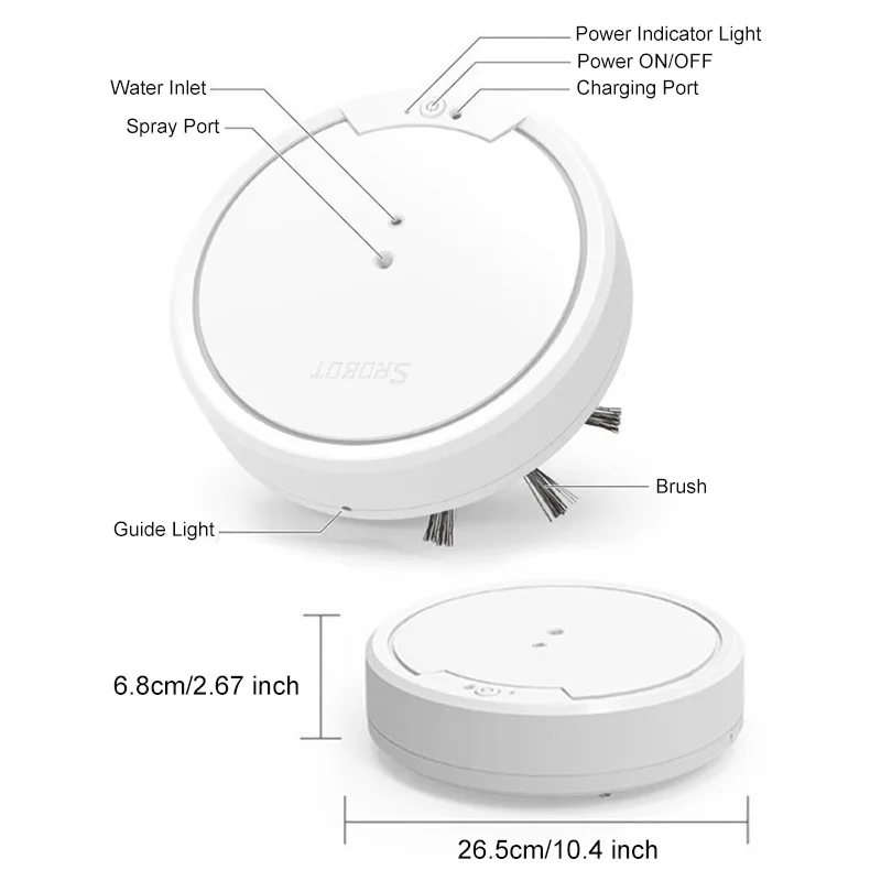 

4IN1 Household Automatic Sweeping Robot Vacuum Spray Sweeping Disinfection Humidification Rechargeable Dry Wet Vacuum Cleaner