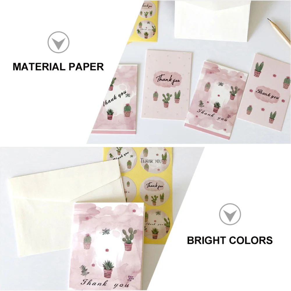 

4 Packs Blank Greeting Cards Pattern Blessing Cards Paper Greeting Cards