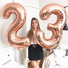 Большие гелиевые воздушные шары из фольги, надувные цифры высотой 32 дюйма для украшения вечеринки на день рождения, детские воздушные шары